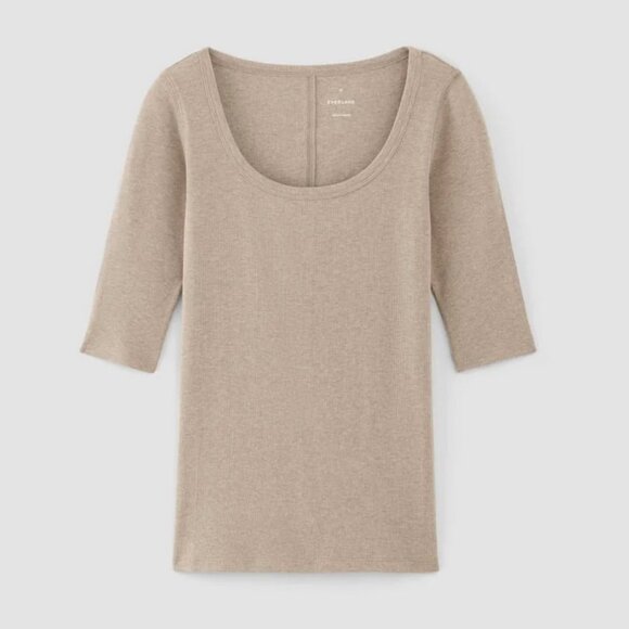 The Luxe Rib Scoop-Neck Tee - Picture 4 of 9